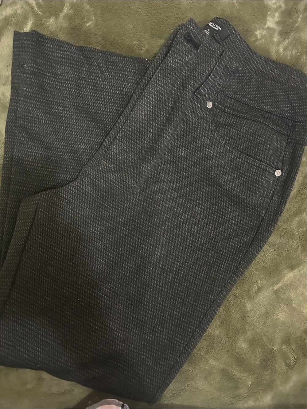 Simply Vera Vera Wang Dark Gray Textured Chinos